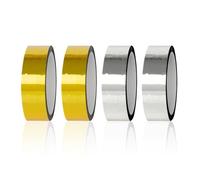 ZBHDEYG 4 rotoli di nastro decorativo, oro e argento, larghezza 1,2 cm e lunghezza 25 metri, rotolo di nastro decorativo