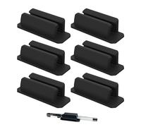 ZBHDEYG 6 clip nere per penna, anello autoadesivo in silicone, clip elastica, supporto multifunzionale, accessorio