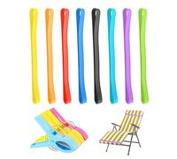 ZBHDEYG 8 nastri in silicone e 4 mollette in plastica, cinghie regolabili per asciugamani, portasciugamani elastico, accessori da spiaggia, accessori da viaggio, pratici accessori da spiaggia