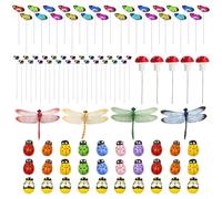 ZBHDEYG 90 set di decorazioni per pali da giardino, coccinella, decorazione per recinzioni da giardino, decorazione a farfalla, decorazione per pali da giardino