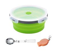 ZBHDEYG Ciotola Pieghevole Da 1 Pezzo Da 1200 Ml, Cucchiaio E Forchetta Da 1 Pezzo Con Scatola Portaoggetti, Ciotola In Silicone, Ciotola Da Campeggio E Set Di Posate, Ciotola Da Campeggio Pieghevole