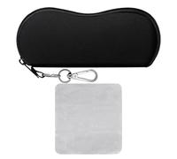 ZBHDEYG Custodia per occhiali da sole da donna, custodia rigida per occhiali da sole, colore nero, materiale subacqueo, 18 x 8,5 cm, 1 pezzo, panno per occhiali, grigio, composto in pelle scamosciata