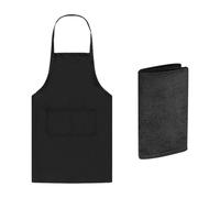 ZBHDEYG Grembiule Da Cucina 1 Pezzo, 1 Panno Per La Pulizia, Grembiule Da Chef, Grembiule Da Panettiere, Grembiule Per Uomini E Donne, Adatto Per Barbecue, Cucina Casalinga, Chef (Nero)
