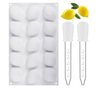 ZBHDEYG - Stampo in silicone per torte con decorazione di frutta e gocce, 1 stampo per limone, 2 contagocce fai da te