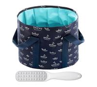 ZBHDEYG Vasca da bagno pieghevole con lima per piedi, per la cura quotidiana dei piedi e idroterapia, secchio portatile, blu navy, 35 x 19 cm, 1 pezzo