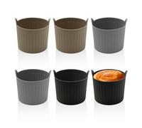 ZBHDEYG Vassoi da 6 pezzi, per muffin, in silicone, per friggitrici ad aria calda, stampi per uova ad acqua, utensili da forno ad aria calda
