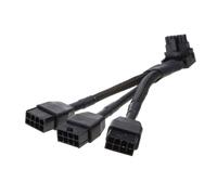 ZBIianxer Cavo di collegamento GPU standard 3x8pin fino a 16 pin, adattatore di trasferimento dati di sicurezza, cavo 12VHPWR, cavo GPU, nero