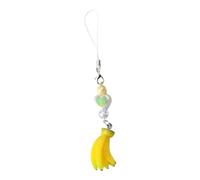 ZBIianxer Collana per telefono con ciondolo a forma di frutta, elegante, con perle acriliche, per l'uso quotidiano