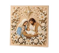 ZBIianxer Progetto Artistico Pratico Perle con, Child | Texture perline in rilievo e immagini religiose per momenti hobby tranquilli