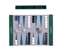 ZBIianxer Tappetino da gioco portatile arrotolabile in pelle PU con gioco degli scacchi per viaggi all'aperto e campeggio, tavola da backgammon pieghevole con istruzioni di regolamentazione