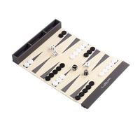 ZBIianxer Tappetino da gioco portatile arrotolabile in pelle PU con gioco degli scacchi per viaggi all'aperto e campeggio, tavola da backgammon pieghevole con istruzioni di regolamentazione