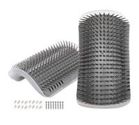 ZBJBinCH 2 pz Gatto Self Groomer PP Wall Corner Grooming Brush Grooming Grooming Grooming Pettine Massaggio Gatti per Tutti i Capelli Lunghi e Corti Pet Cat (Grigio) (L)