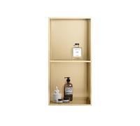 ZBJDX Nicchia da Parete per Bagno, Nicchia per Doccia in Acciaio Inox, Nicchia da Incasso A Parete, Inserto per Angolo Doccia con Doppio Ripiano per Doccia/Bagno,d'oro