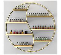 ZBJDX Porta Smalto in Metallo, Espositore Rotondo Asimmetrico per Cosmetici, Organizer per Mensola da Parete per Profumi E Oli Essenziali (1 Confezione),d'oro