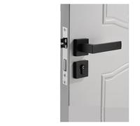 ZBJGBUIA Serratura for Porta da Camera Letto Americana Maniglia for Interna Nera for silenziosa for la casa for in Legno Magnetica Divisa(Matt Black)