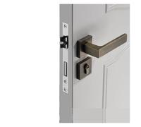 ZBJGBUIA Serratura for Porta da Camera Letto Americana Maniglia for Interna Nera for silenziosa for la casa for in Legno Magnetica Divisa(Bronze)