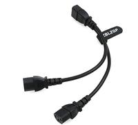 ZBLZGP Cavo adattatore splitter IEC 320 C14 maschio a doppio C13 femmina, 30 cm, nero, 10 A, 250 V, per computer, proiettori, stampanti, scanner, monitor