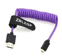 ZBLZGP Cavo da micro HDMI a HDMI 2.1 da 8 K per Blackmagic Pocket Cinema Camera Monitor TV PS5 ATOMOS Ninja V Portkeys HDMI Splitter cavo digitale viola intrecciato