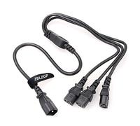 ZBLZGP Cavo di alimentazione IEC 320 C14 maschio a 3XC13 femmina tipo Y, cavo di alimentazione splitter, 250 V/10 A (C14-3xC13 1M)