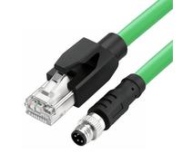 ZBLZGP Cavo EtherCAT, da RJ45 a M8 maschio con codifica A a 4 pin, nucleo in rame a doppia schermatura, schermatura multipla, 3 m / 9.84 ft, per trasmissione del segnale industriale Beckhoff in loco