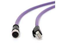 ZBLZGP Cavo Ethernet industriale M12 codificato X 8 pin femmina a RJ45, PVC flessibile, 10 Gbps, compatibile con telecamere Hikvision MV-IDA-E-M12A8pF 3M