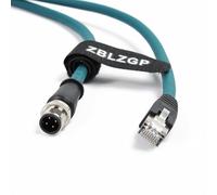 ZBLZGP Cavo Ethernet M12 a 4 pin D-Code a RJ45 di grado industriale, CAT5e, 1 Gbps, IP67, 1 m, per automazione di fabbrica, robotica