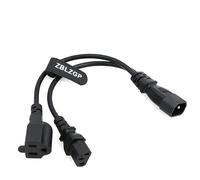 ZBLZGP IEC320 C14 a C13 e NEMA 5-15R Y Splitter AC cavo adattatore 0,3 M/1 FT 3 pin prolunga cavo di alimentazione spina presa cavo adattatore per computer stampante server altoparlante scanner