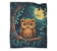 ZBOLI Gufo Coperta in Cotone Extra Morbido Kawaii Quattro Stagioni,copriletto Multiplouso Divano,plaid Per Letto,Coperta Calda E Confortevole Copriletto 70x80inch(180x200cm)
