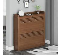 ZBORAVPIX Armadietto scarpiera sottile, Mobiletto portascarpe in legno marrone sottile for ingresso e soggiorno, organizer for scarpe indipendente(27.5 * 6.7 * 28.3in)