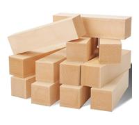 ZBORAVPIX Bastoncini di Legno di balsa, Blocchi for Intaglio del Legno 10x2,5x2,5 cm Confezione da 10 Strisce di Legno massello quadrate Fai da Te