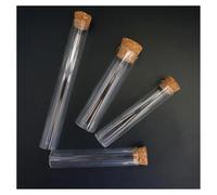 ZBORAVPIX Bottiglie e barattoli in Vetro, provette, Provette in Vetro con Tappo in Sughero, Confezione da 12, Fondo Piatto, Diametro 20 mm e 25 mm, Lunghezza 100-200 mm(20x100mm)