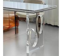 ZBORAVPIX Gambe per tavolo in acrilico trasparente, Acrylic Table Legs Clear 3cm Thick 27.6 Inch Height 40/50/60cm Width 800lb Capacity(60x70cm)