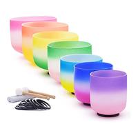 ZBORAVPIX Kristallen klankschaal ， Set da 6-12 pollici, nota CDEFGAB, bilanciamento dei chakra del corpo, suoni curativi calmanti, regolazione dello stato emotivo, con borsa for il trasporto(440hz)