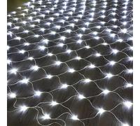 ZBORAVPIX Luci a Filo, Luci a Rete a LED con 8 modalità, Timer da 8 Ore, Funzione di Memoria, Colori Multipli, Dimensioni Multiple(Cool White,1.5m x 1.5m 96led)