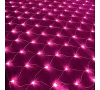 ZBORAVPIX Luci a Filo, Luci di Natale a Rete 320 LED collegabili a Rete, 8 modalità, Bassa Tensione, Multicolore, Diverse Dimensioni(Pink,3m x 2m 200led)