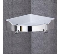 ZBORAVPIX Mensola angolare da bagno per doccia, Mensola for doccia cromata a un livello, supporto angolare for bagno in acciaio inossidabile dorato con