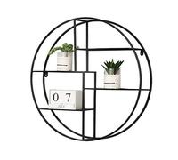 ZBORAVPIX Mensola circolare sospesa Mensole rotonde, Mensole galleggianti in metallo nero da parete, organizer portaoggetti 50/60/70 cm(50x14x50cm)