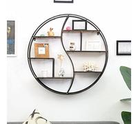 ZBORAVPIX Mensola circolare sospesa Mensole rotonde, Portabottiglie da parete in metallo con ripiani galleggianti, espositore portaoggetti di diverse dimensioni(68x16x68cm)