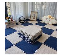 ZBORAVPIX Piastrelle di Pavimento a Schiuma, Confezione da 10 Piastrelle ad Incastro for Tappetino da Gioco Puzzle e sensoriale Multicolore 30x30x1 cm(Café Clair+Bleu Marine)