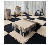 ZBORAVPIX Piastrelle di Pavimento a Schiuma, Piastrelle for Moquette in Schiuma ad Incastro, Confezione da 12, 30x30x1 cm, Multicolore(Noir+Café Clair)
