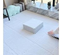 ZBORAVPIX Piastrelle di Pavimento a Schiuma, Piastrelle for tappeti ad Incastro in Schiuma Morbida, Confezione da 16, Multicolore, spessori Multipli(White,0.23 inch)