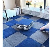 ZBORAVPIX Piastrelle di Pavimento a Schiuma, Piastrelle for tappeti ad Incastro in Schiuma Morbida, Confezione da 16, Multicolore, spessori Multipli(Gray+Navy Blue,0.23 inch)
