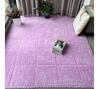 ZBORAVPIX Piastrelle di Pavimento a Schiuma, Tappetino in Schiuma ad Incastro a Forma di Puzzle di Peluche, Confezione da 60, Multicolore, Diverse Misure(Purple)