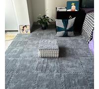 ZBORAVPIX Piastrelle di Pavimento a Schiuma, Tappetino in Schiuma ad Incastro a Forma di Puzzle di Peluche, Confezione da 60, Multicolore, Diverse Misure(Grey)