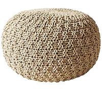 ZBORAVPIX Sgabello Pouf Borsa a Fagiolo Sedia， Poltrona a sacco lavorata a maglia fatta a mano, ideale for il soggiorno, la camera da letto(Apricot,50x35cm(20x14inch))