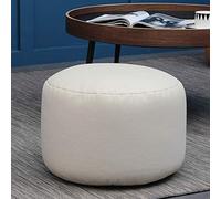 ZBORAVPIX Sgabello Pouf Borsa a Fagiolo Sedia， Pouf in similpelle, cuscino, comodo poggiapiedi, poltrona a sacco rotonda, sgabello decorativo(White)
