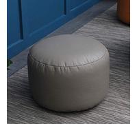 ZBORAVPIX Sgabello Pouf Borsa a Fagiolo Sedia， Pouf in similpelle, cuscino, comodo poggiapiedi, poltrona a sacco rotonda, sgabello decorativo(Grey)