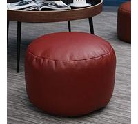 ZBORAVPIX Sgabello Pouf Borsa a Fagiolo Sedia， Pouf in similpelle, cuscino, comodo poggiapiedi, poltrona a sacco rotonda, sgabello decorativo(Brown Red)