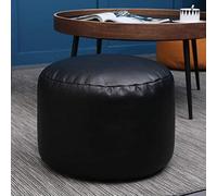 ZBORAVPIX Sgabello Pouf Borsa a Fagiolo Sedia， Pouf in similpelle, cuscino, comodo poggiapiedi, poltrona a sacco rotonda, sgabello decorativo(Black)