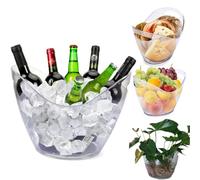 ZBPASL 8L Portaghiaccio Secchiello per Il Ghiaccio,Secchio di Ghiaccio Secchiello per Champagne Secchiello per Il Ghiaccio Grande (Clear)
